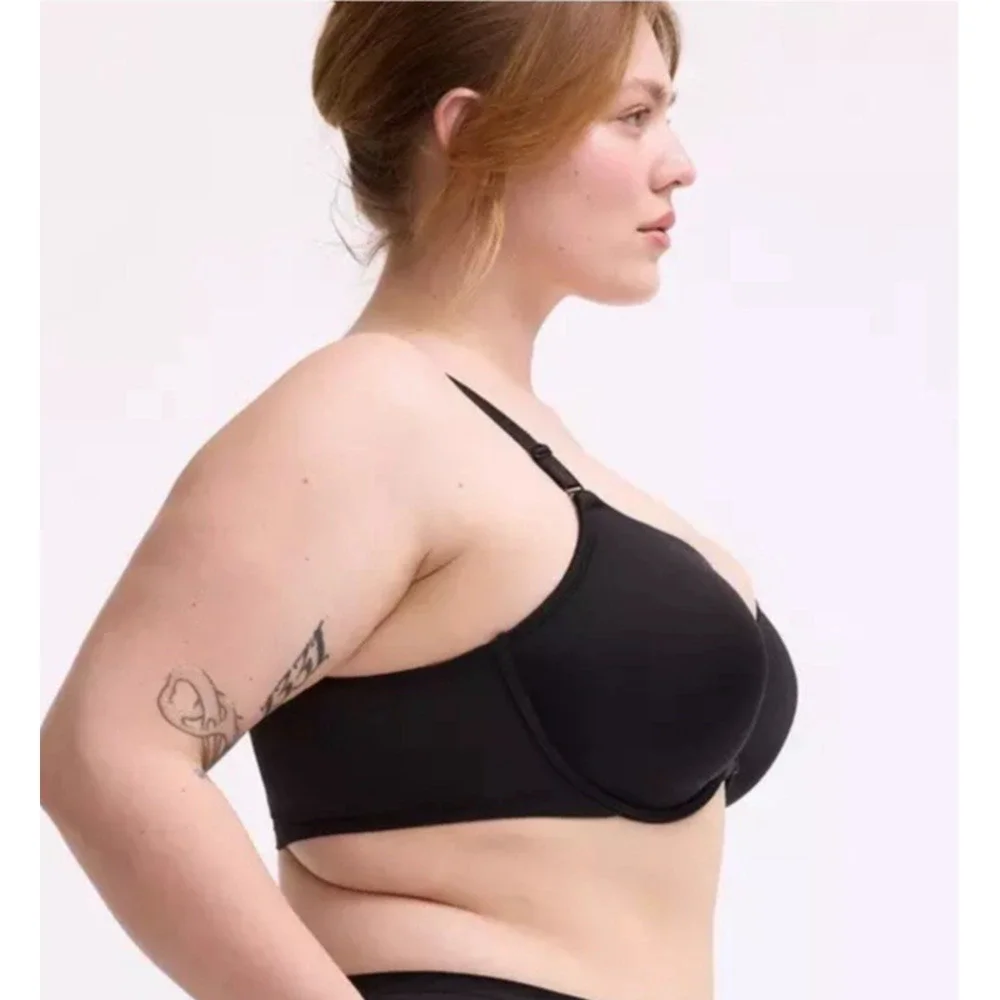 Torrid Perfect T Front Close Bra 46DDD Black Lightly Lined Ultimate Smoothing